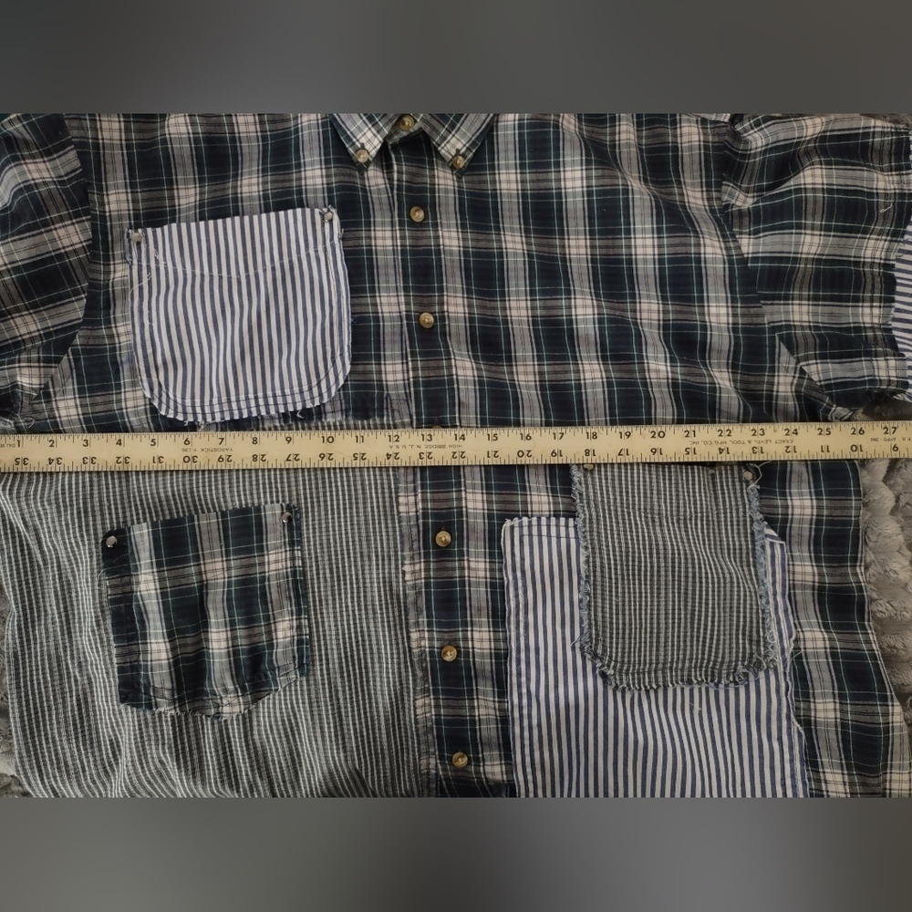 Upcycled Grunge Plaid Shirt - Picture 10 of 11